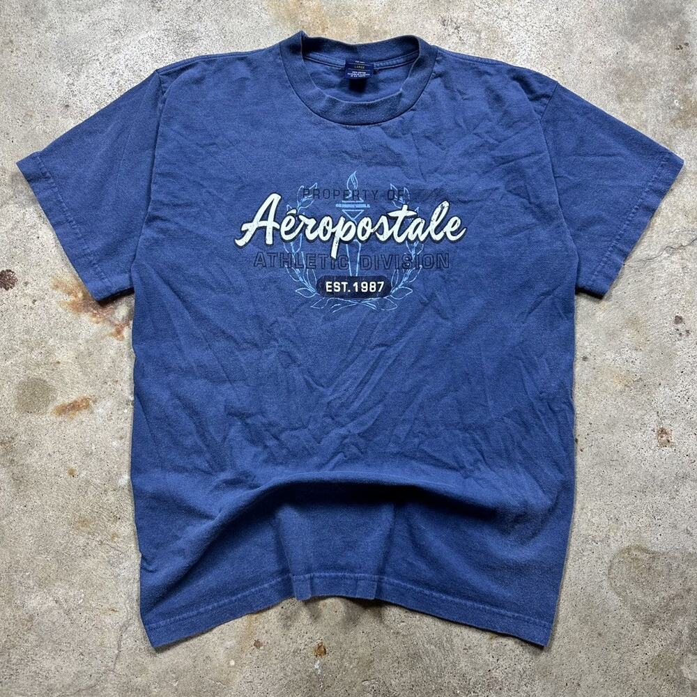VTG 90s Blue Aeropostale Surf Beach Shirt Size M